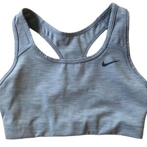Girls Nike Gray Black Swoosh Racerback Sports Bra Size S (8/9)